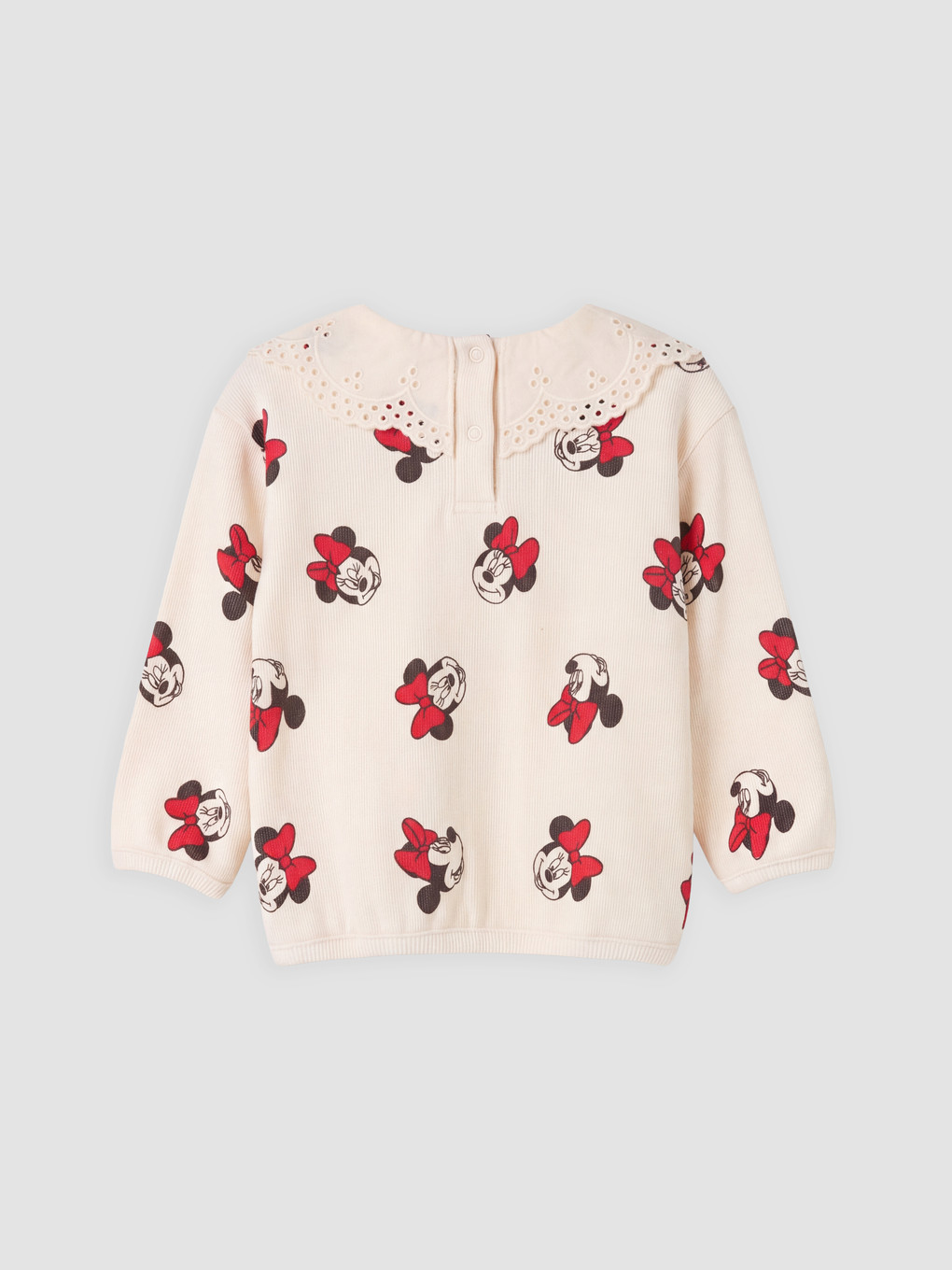 Ekru Minnie Mouse Baskılı Kız Bebek Takım-3