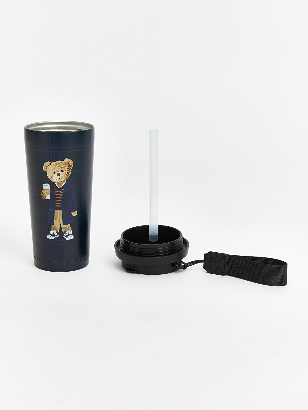 Bär Teddy Bedruckte Strohhalm Stahl Wasserflasche-2