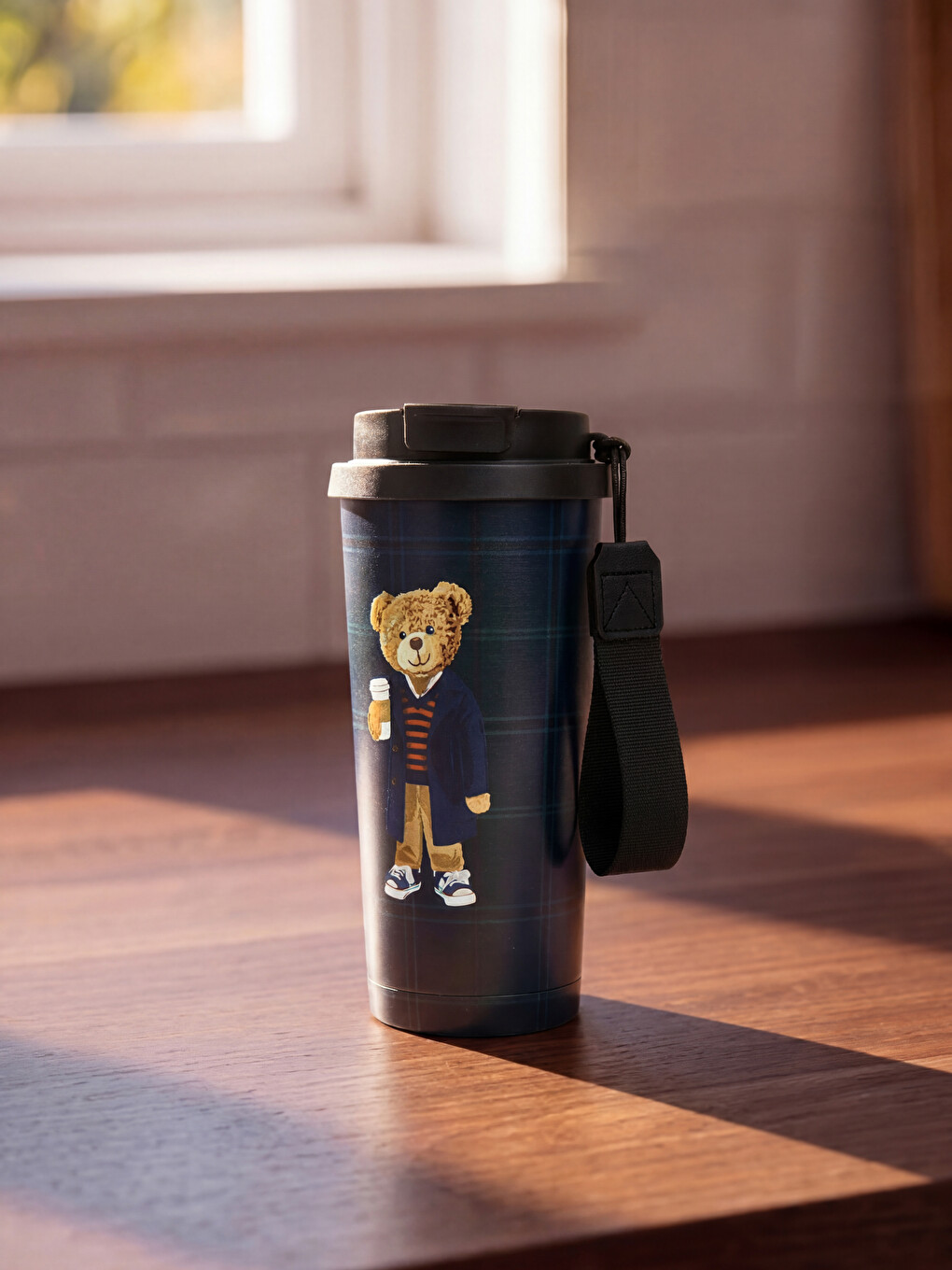 Bär Teddy Bedruckte Strohhalm Stahl Wasserflasche