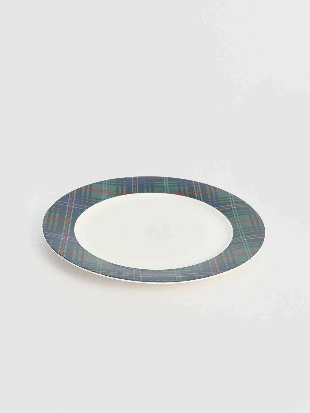 Plaid Patterned Porcelain Oval Serving Platter-1
