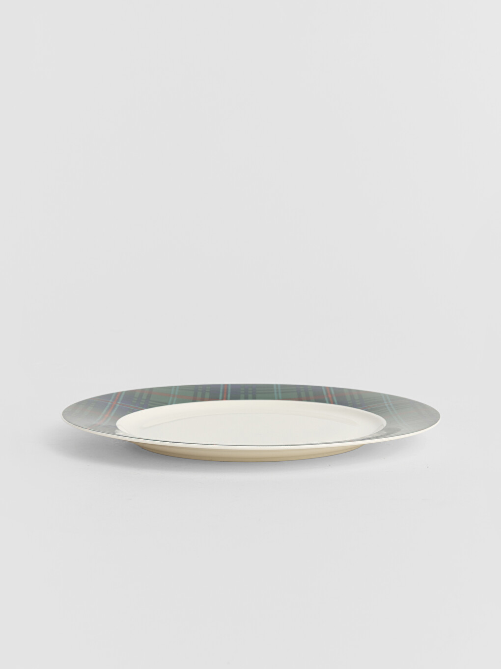 Plaid Patterned Porcelain Oval Serving Platter-2