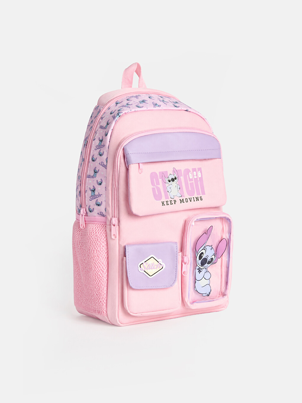Mavi Stitch Baskılı Kız Çocuk Sırt Çantası-1