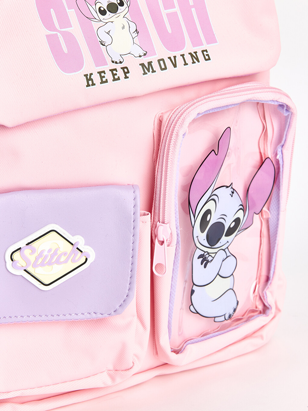 Mavi Stitch Baskılı Kız Çocuk Sırt Çantası-3