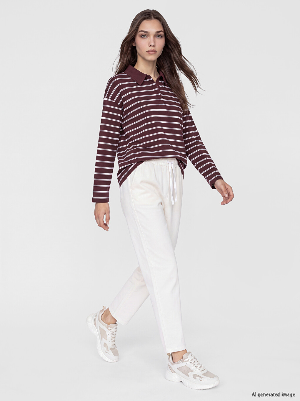 Woman Ecru Sweatshirt Tunic-1