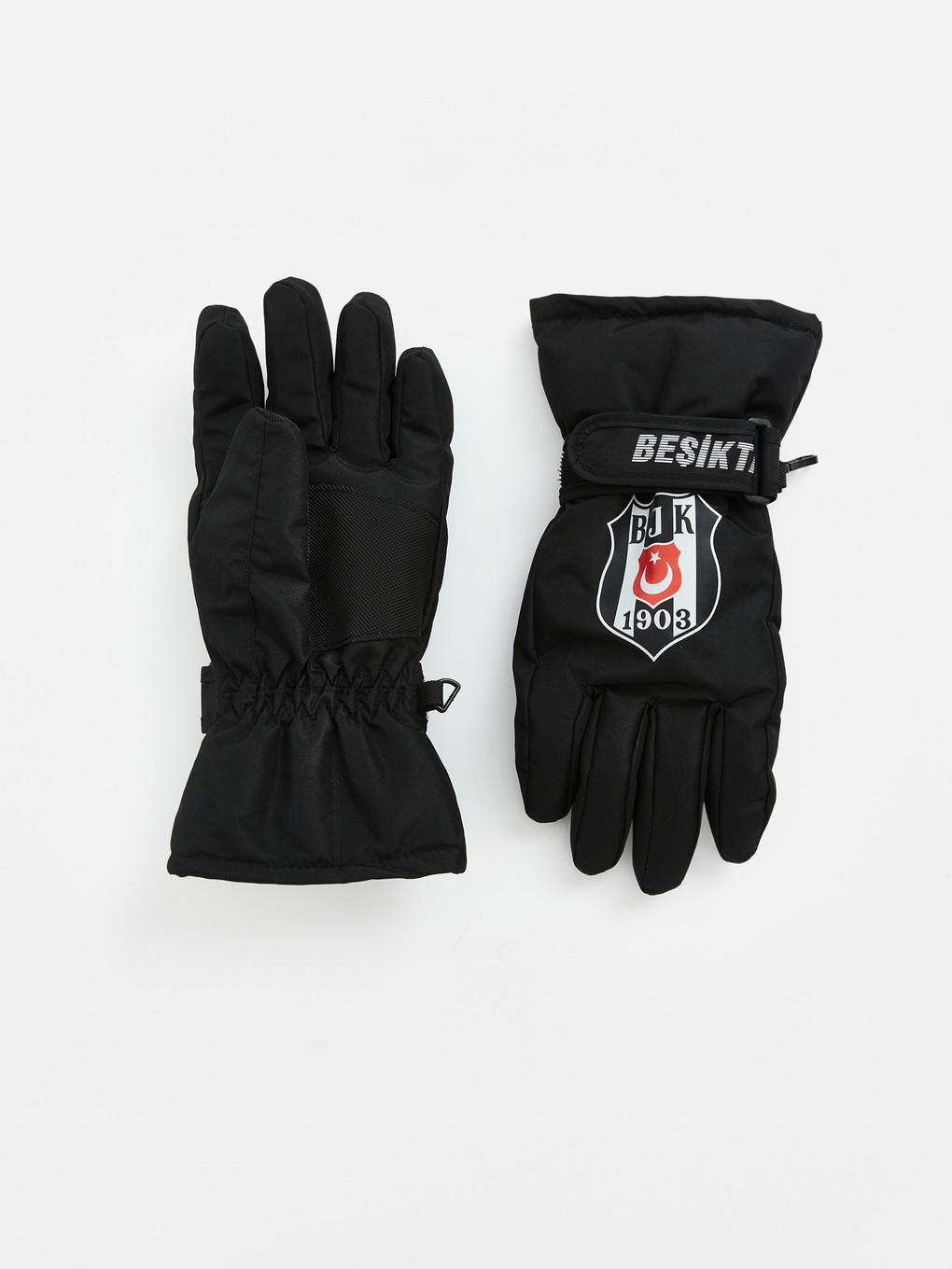 Siyah Beşiktaş Baskılı Erkek Çocuk Eldiven
