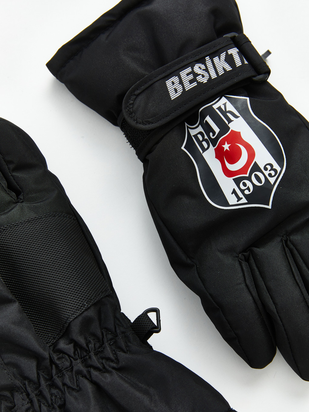 Siyah Beşiktaş Baskılı Erkek Çocuk Eldiven-1