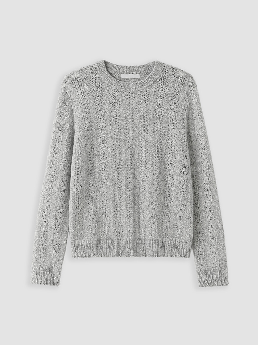 Crew Neck Open-knit Women's Knitwear Sweater-4