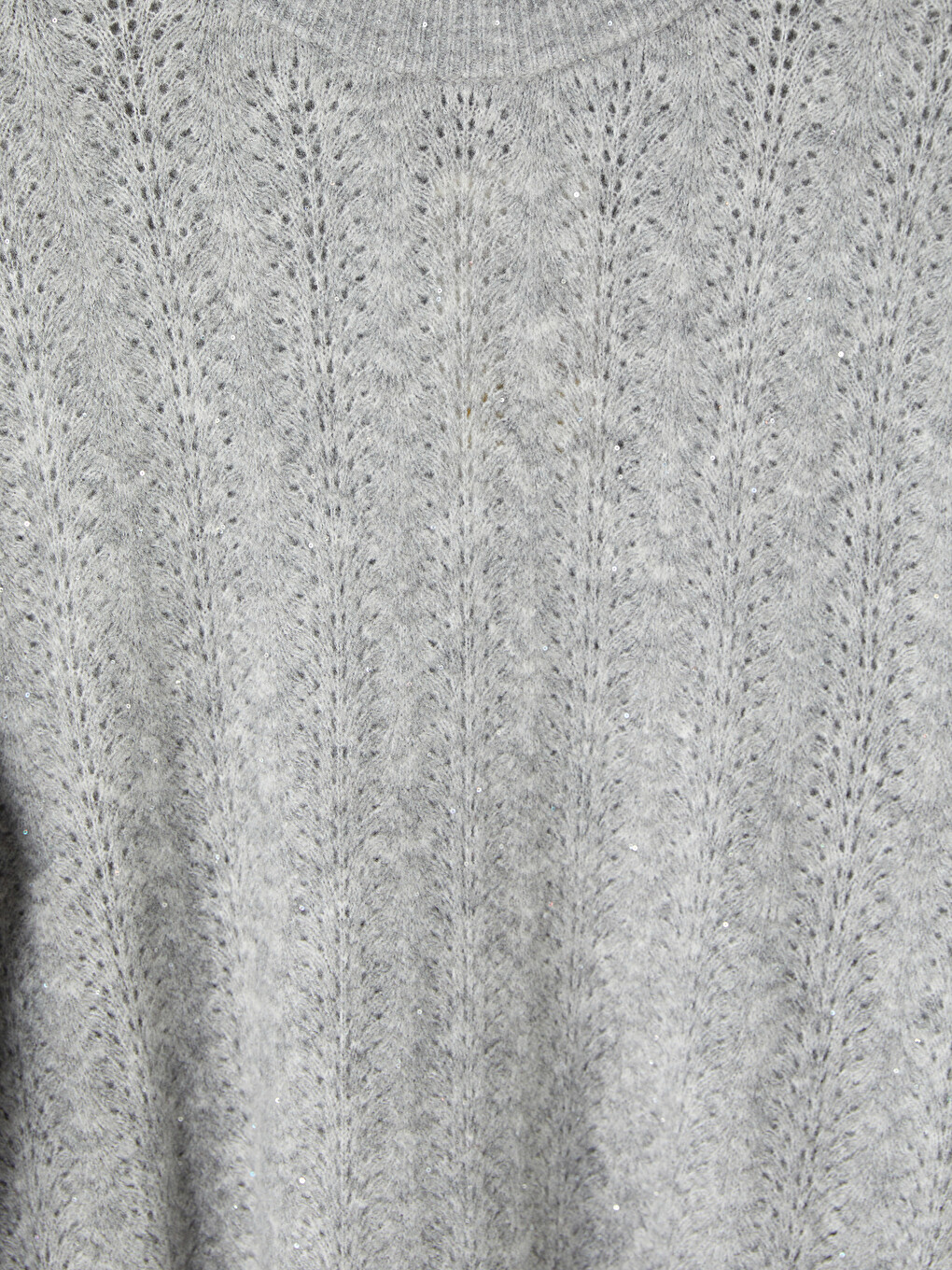 Crew Neck Open-knit Women's Knitwear Sweater-5