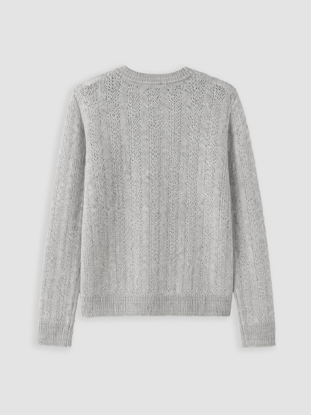 Crew Neck Open-knit Women's Knitwear Sweater-6