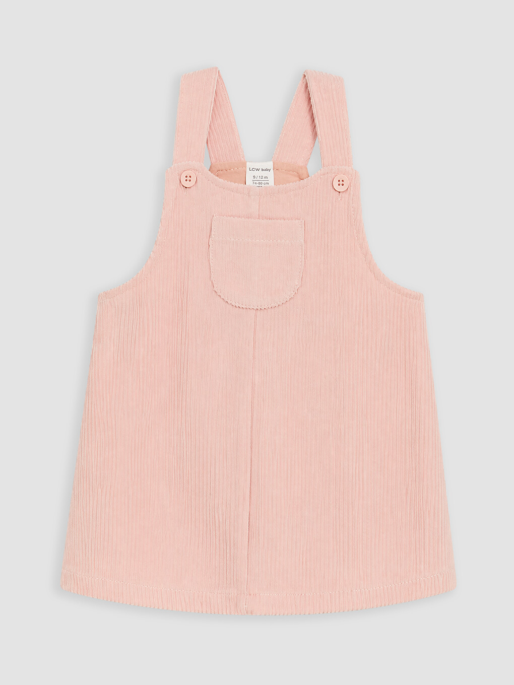 Pembe Kız Bebek Kadife Salopet Elbise