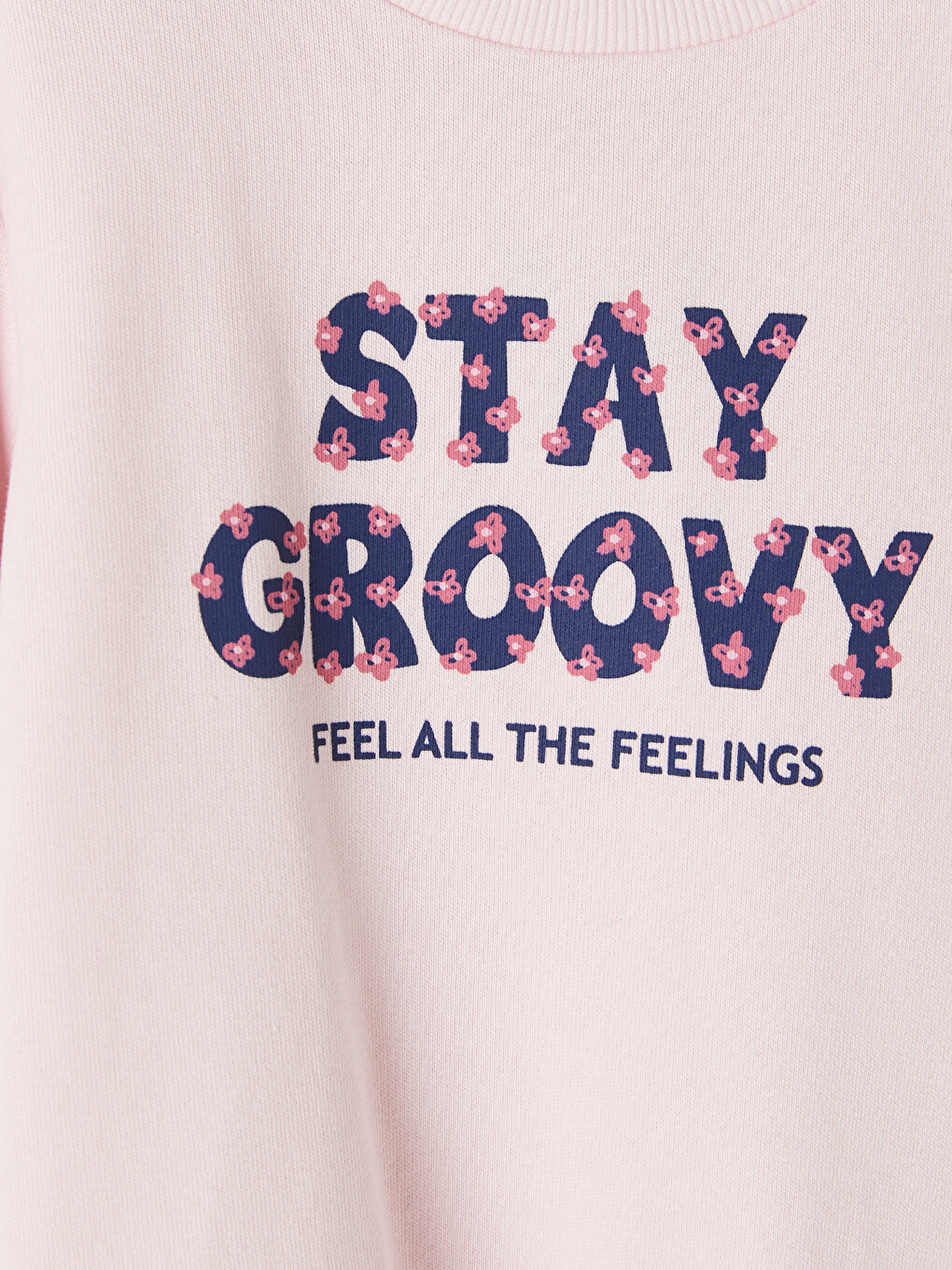 Pembe Bisiklet Yaka Baskılı Kız Çocuk Sweatshirt-1