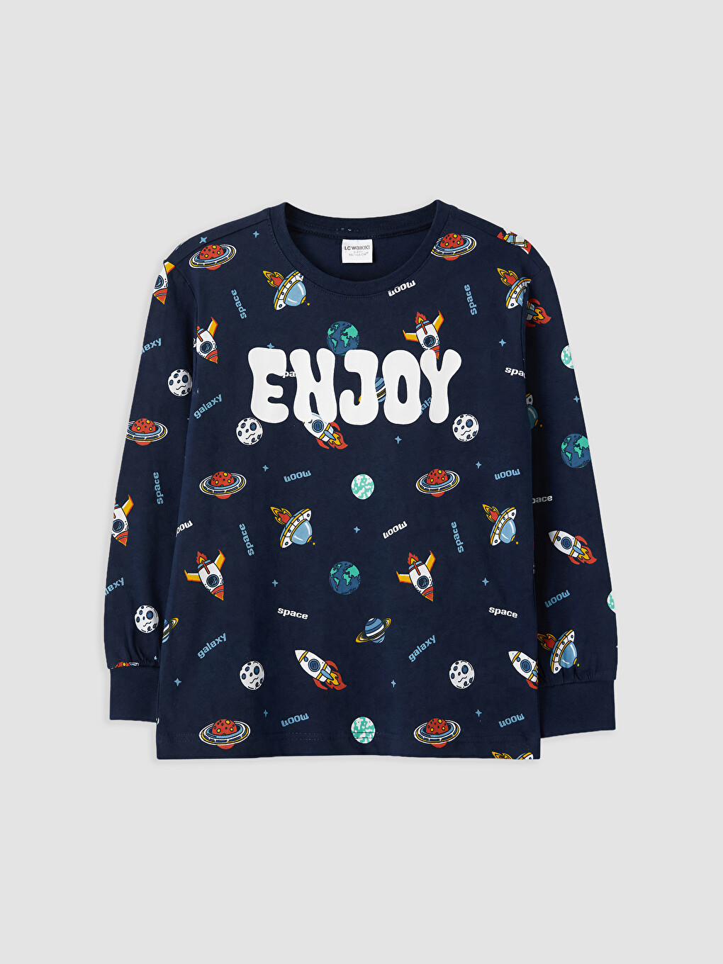 Lacivert Baskılı Erkek Çocuk Pijama Takım-1