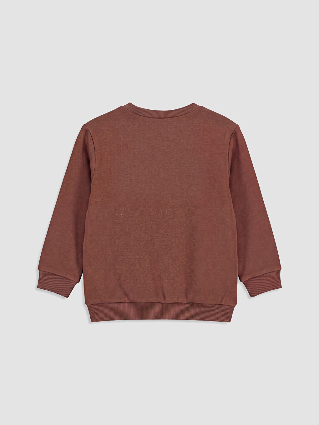 Kahverengi Çiçek Aplikeli Kız Çocuk Sweatshirt-2