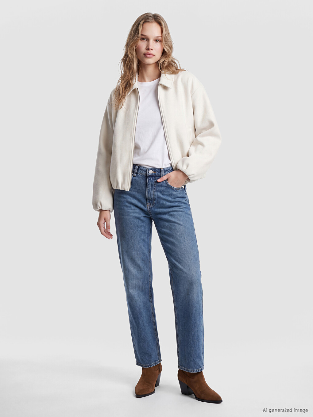 Shirt Collar Women's Bomber Jacket-1
