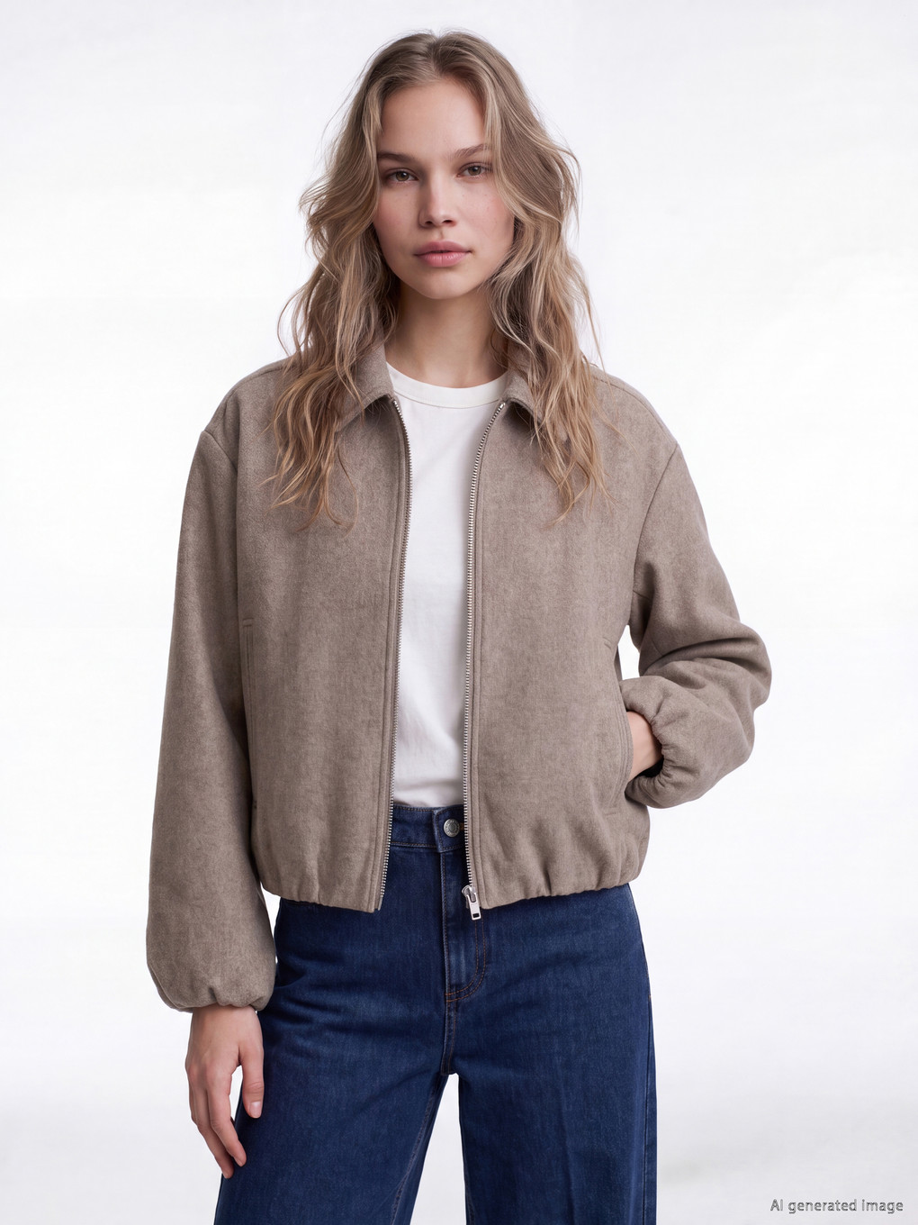 Veste Bomber Femme À Col Chemise