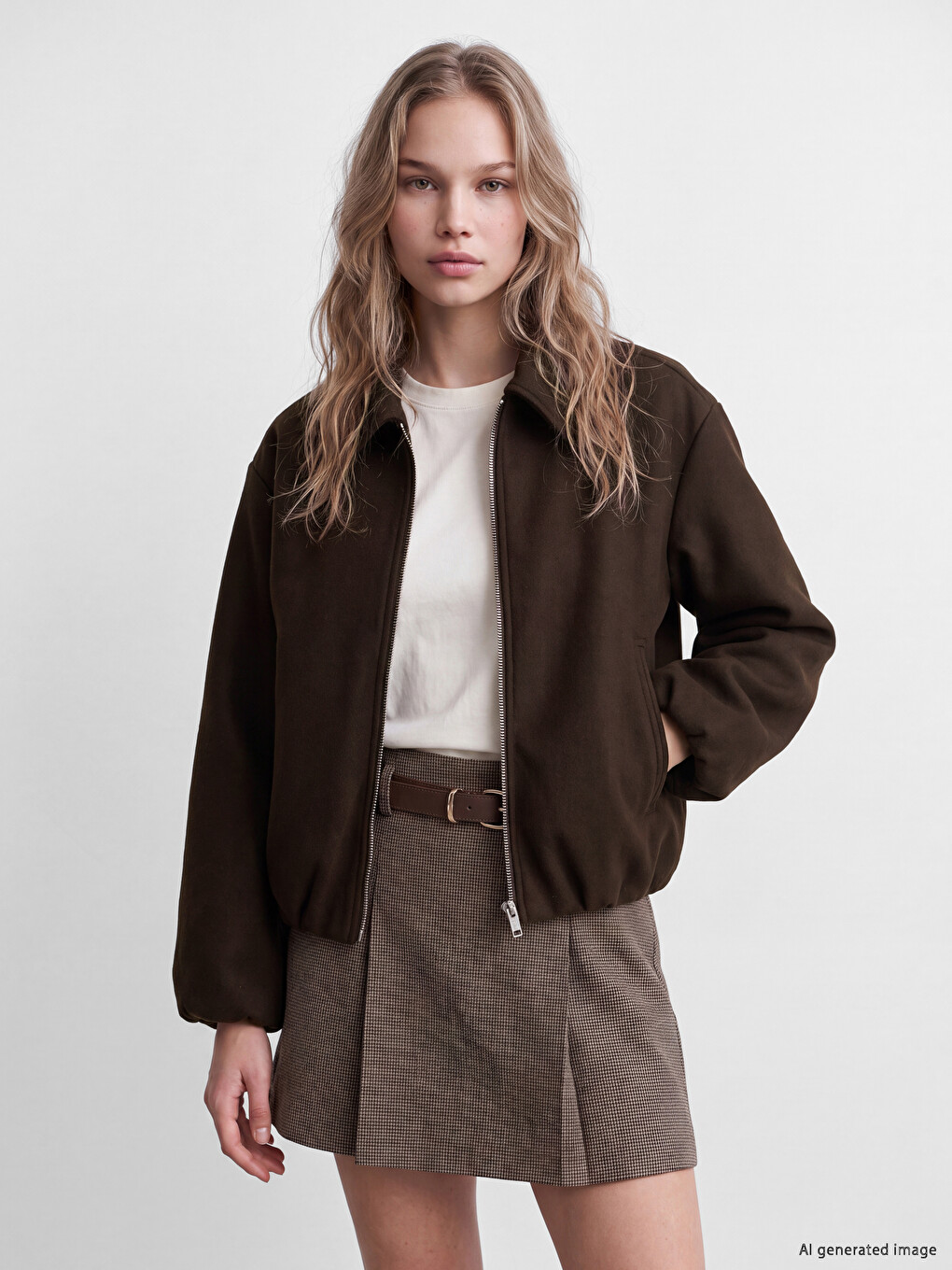 Shirt Collar Women's Bomber Jacket