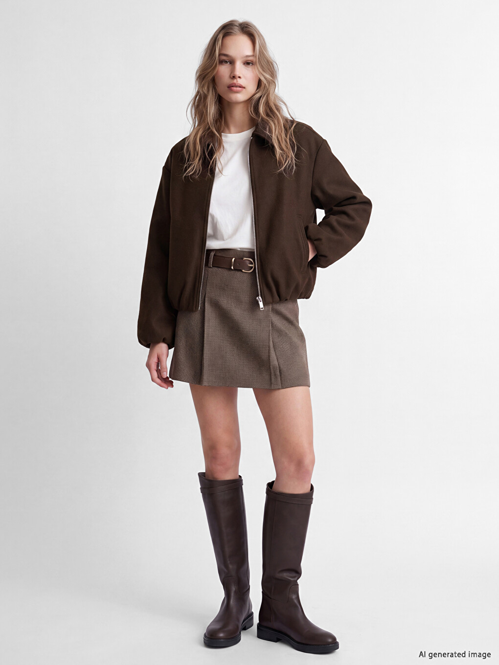 Shirt Collar Women's Bomber Jacket-1