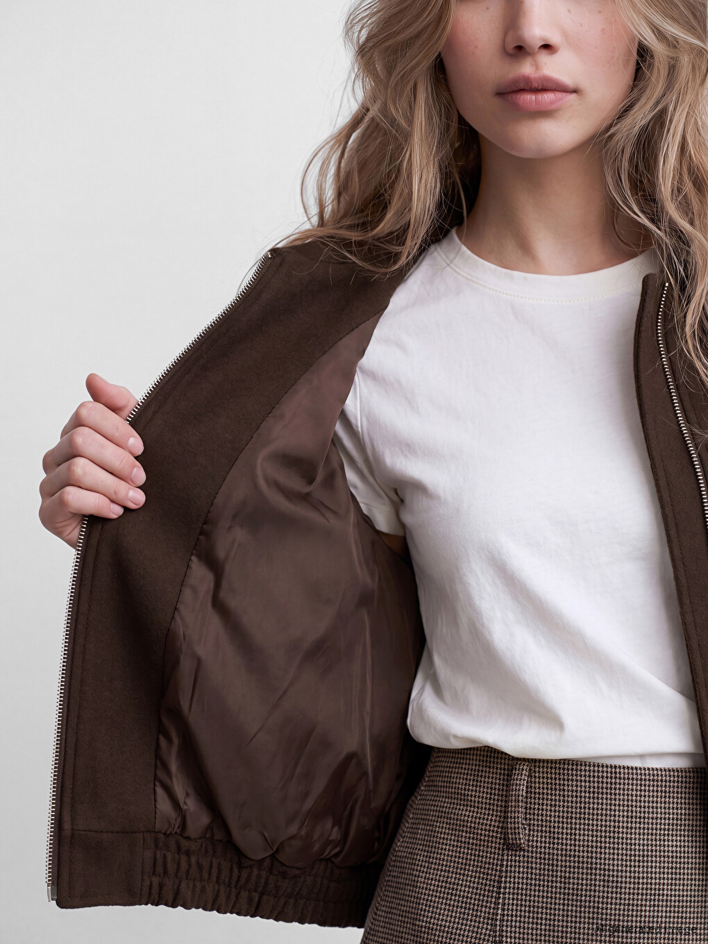 Shirt Collar Women's Bomber Jacket-3