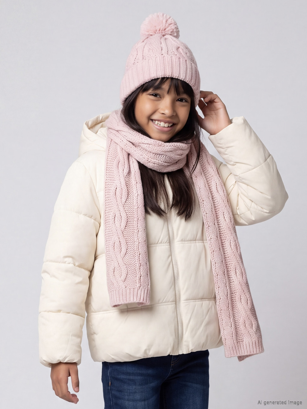  Girls' Knitwear Beanie and Scarf