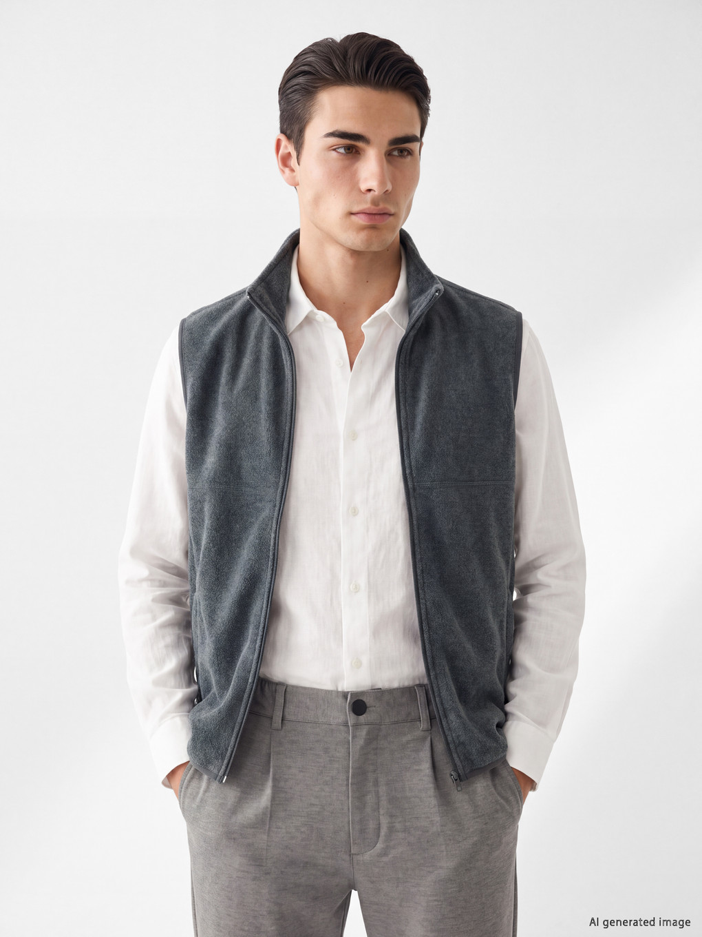 Mock Neck Men's Polar Vest