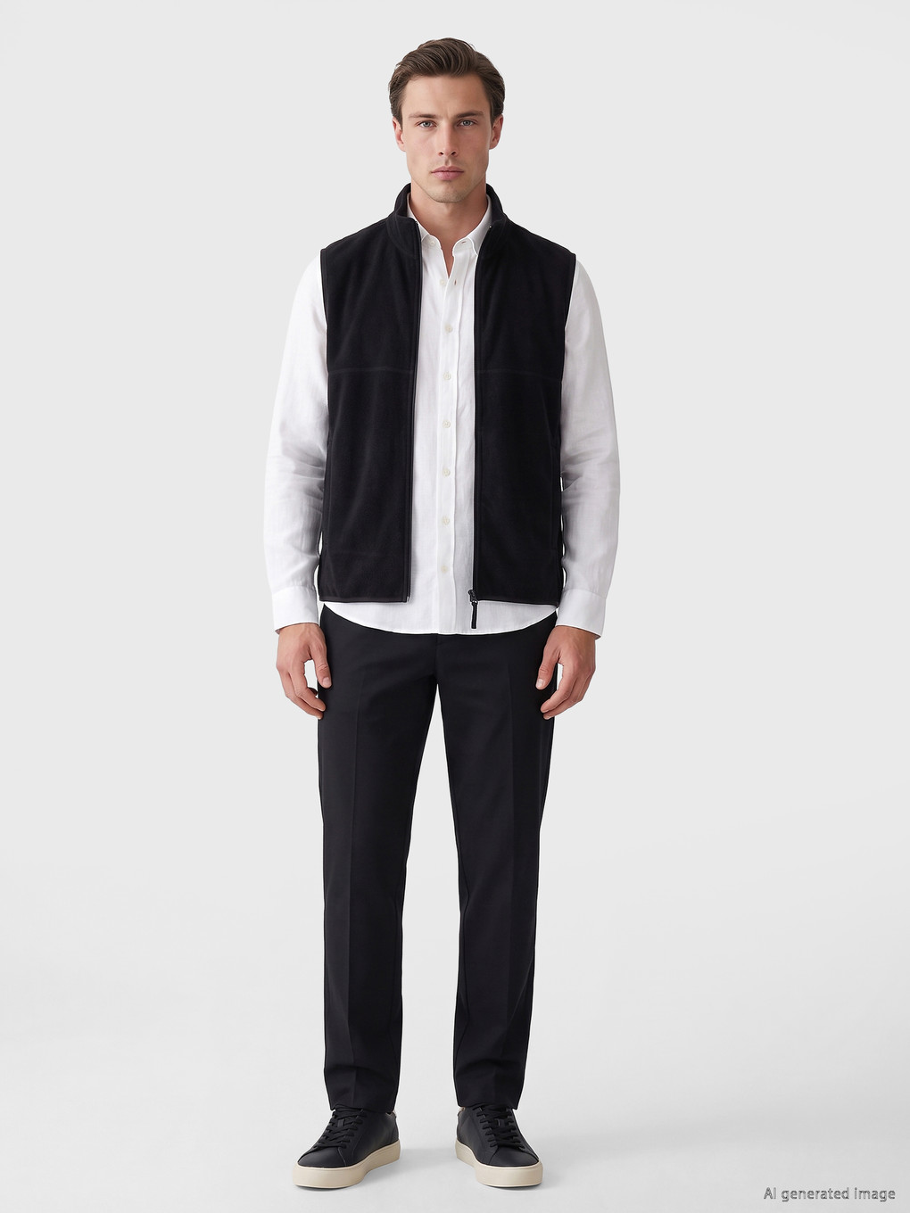 Mock Neck Men's Polar Vest-1