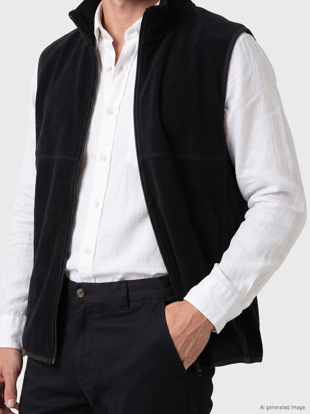 Mock Neck Men's Polar Vest-2