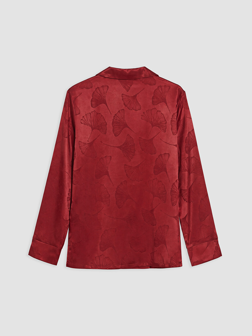 Set De Pijama Din Satin Pentru Femei Cu Model, Cu Guler De Cămașă-6