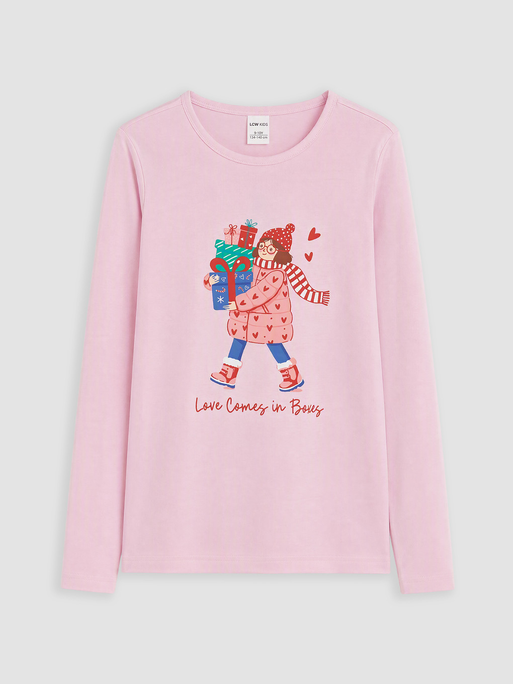 Crew Neck Printed Girls' Pyjamas Set-1