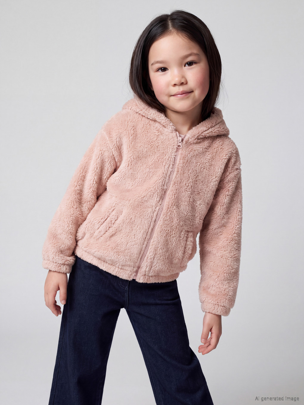 Hooded Girls' Zip-up Sweatshirt