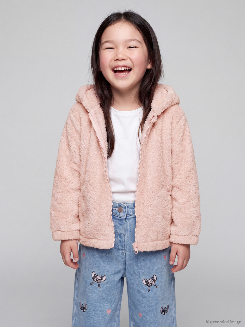 Hooded Girls' Zip-up Sweatshirt-1