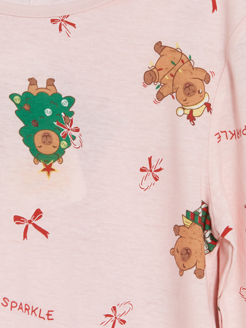 Crew Neck Printed Girls' Pyjamas Set-2