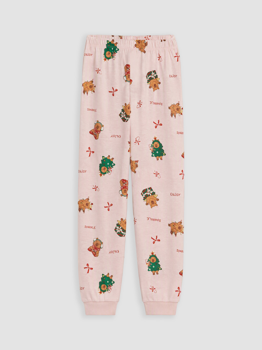 Crew Neck Printed Girls' Pyjamas Set-4