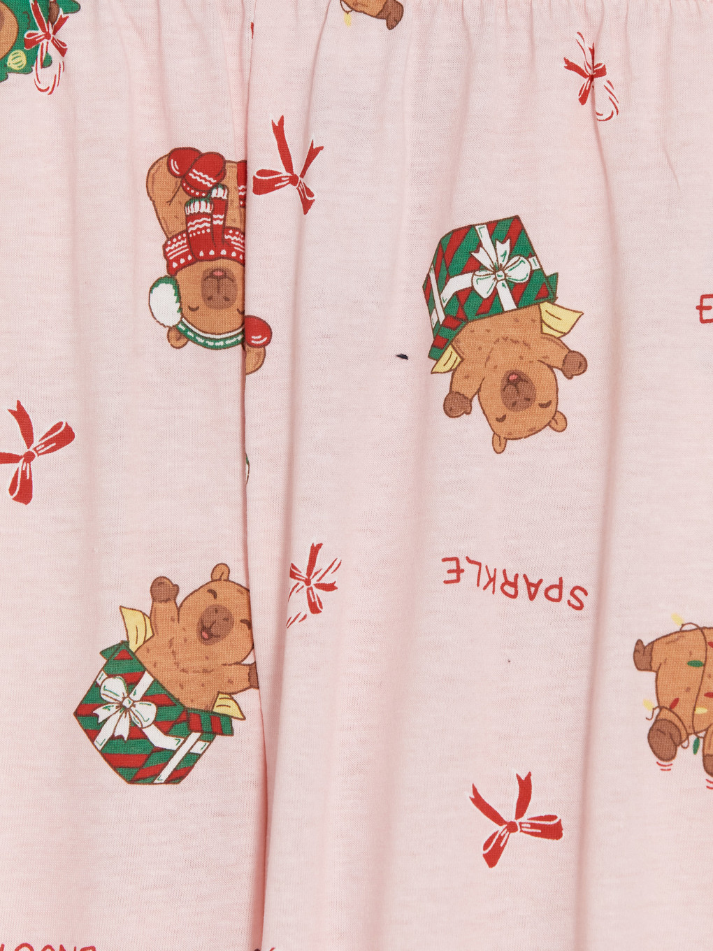 Crew Neck Printed Girls' Pyjamas Set-5