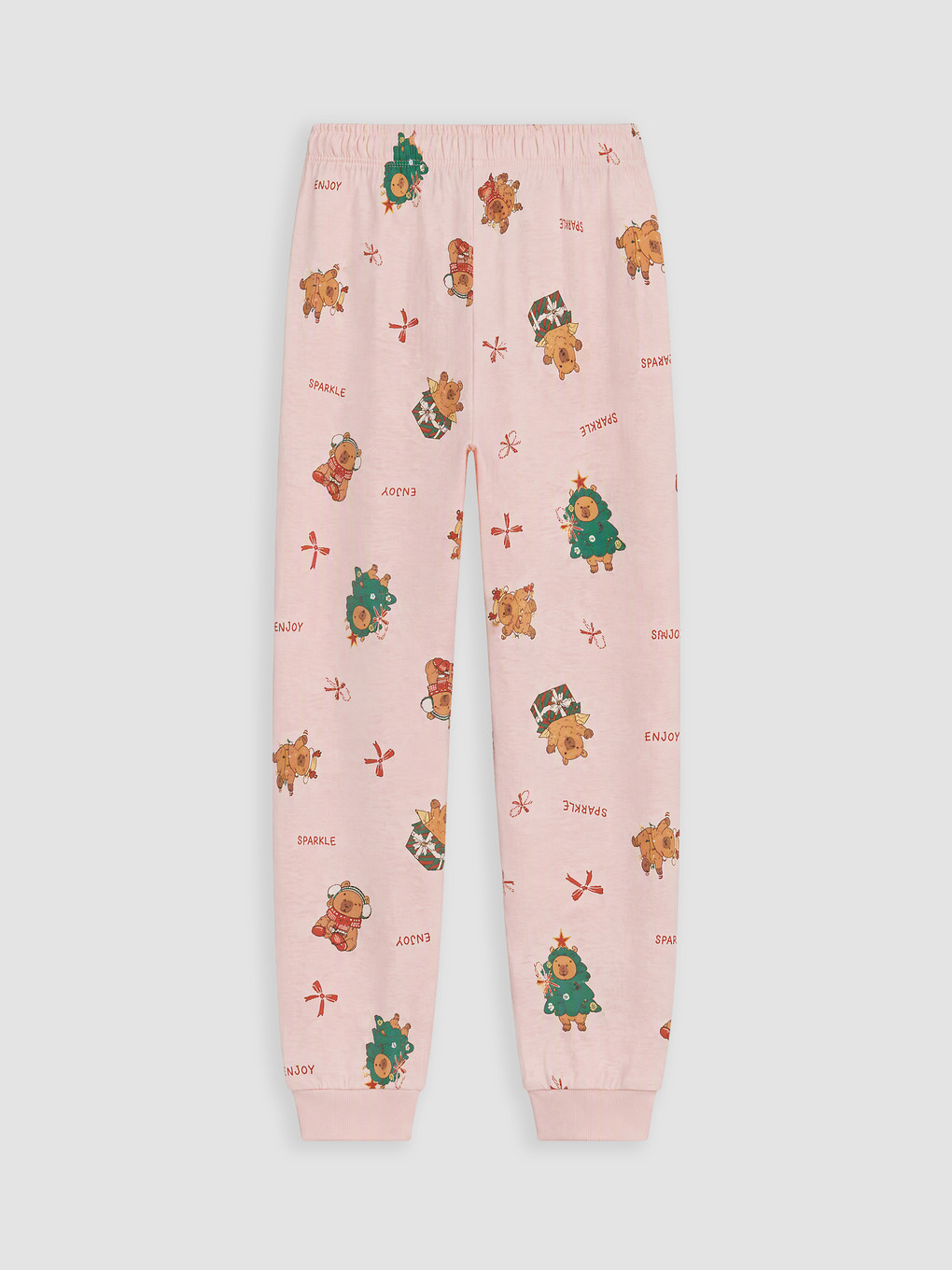 Crew Neck Printed Girls' Pyjamas Set-6