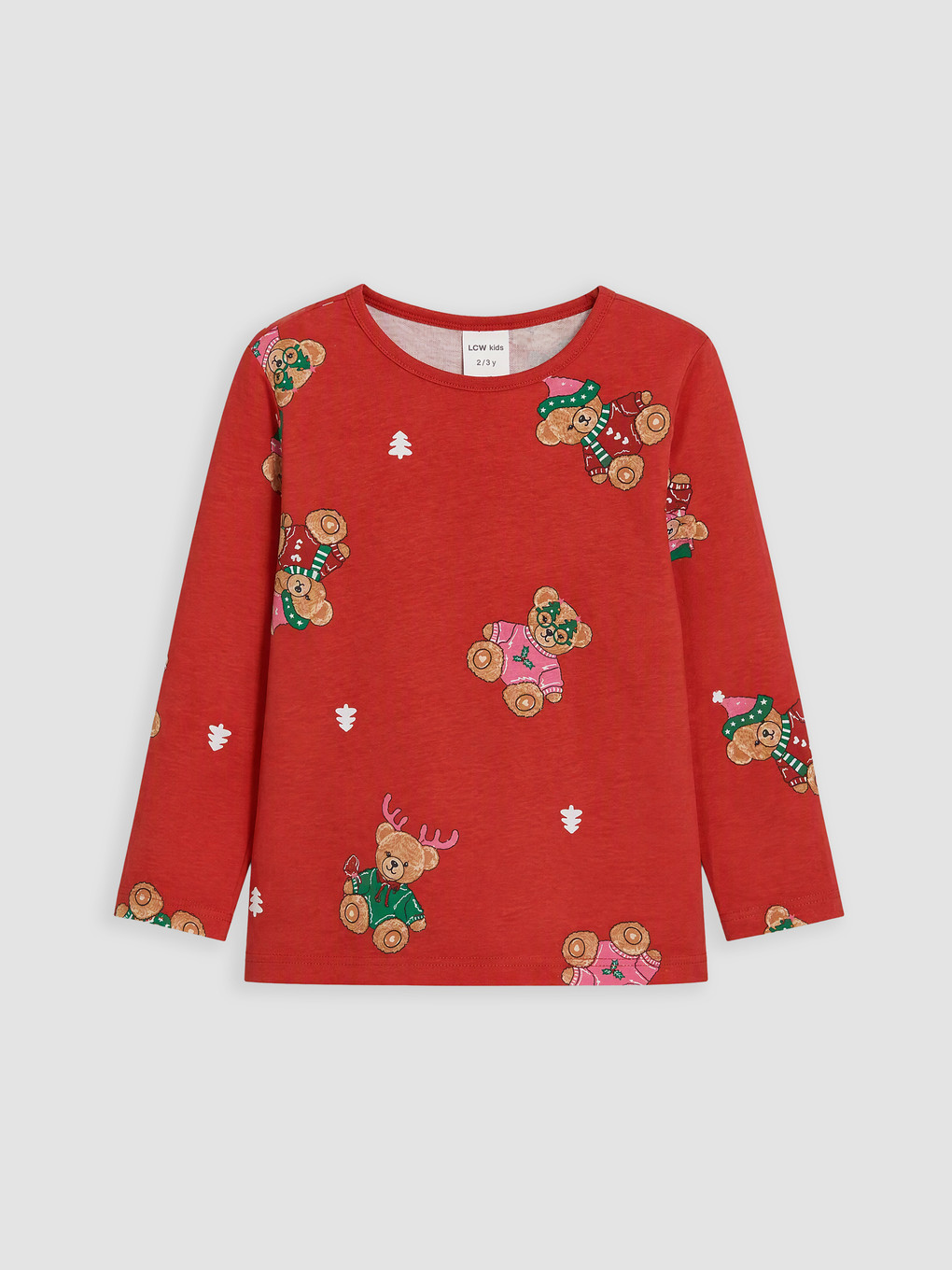 Crew Neck Printed Girls' Pyjamas Set-1