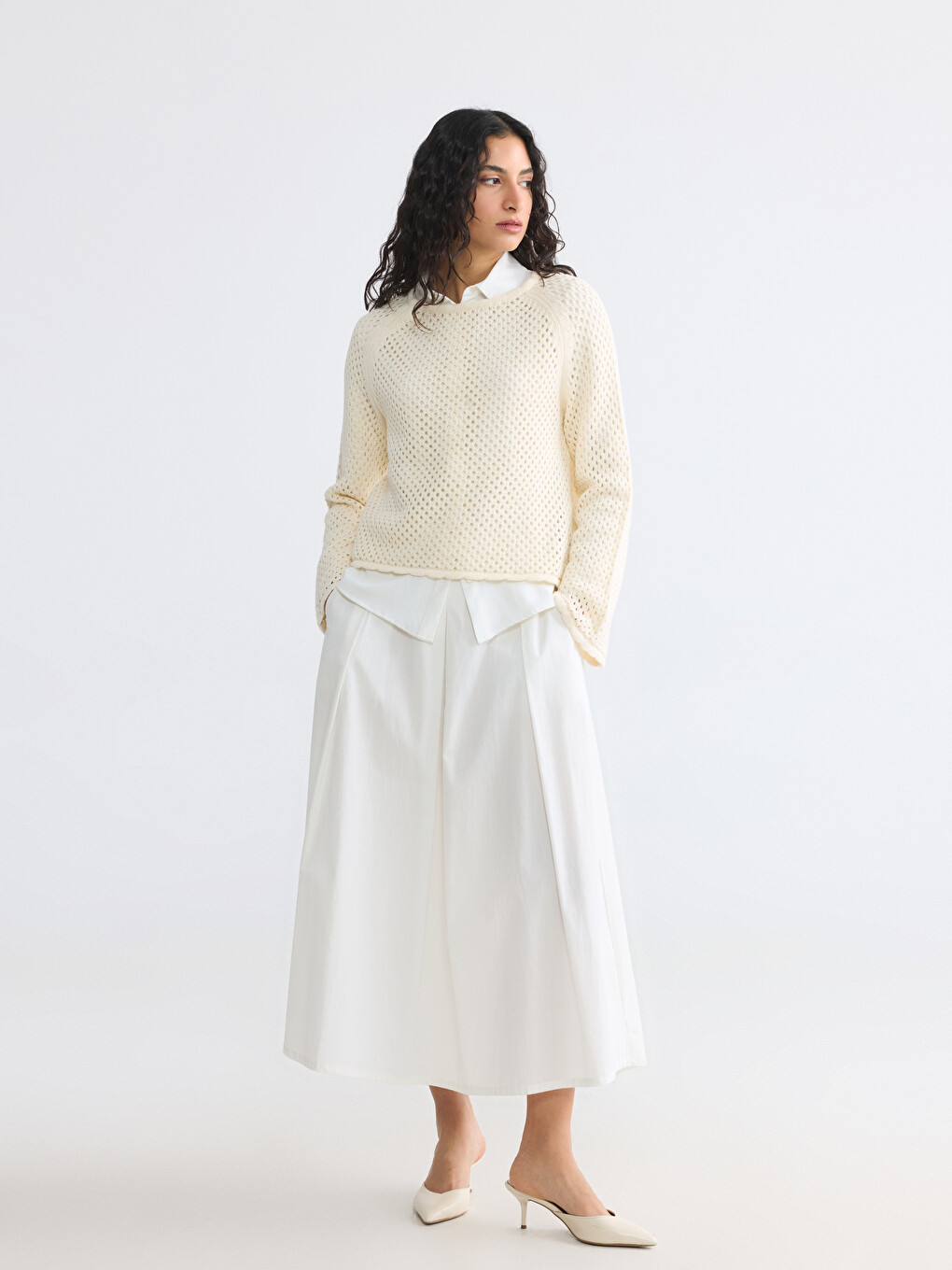 Женщины Экрю Свитер-1