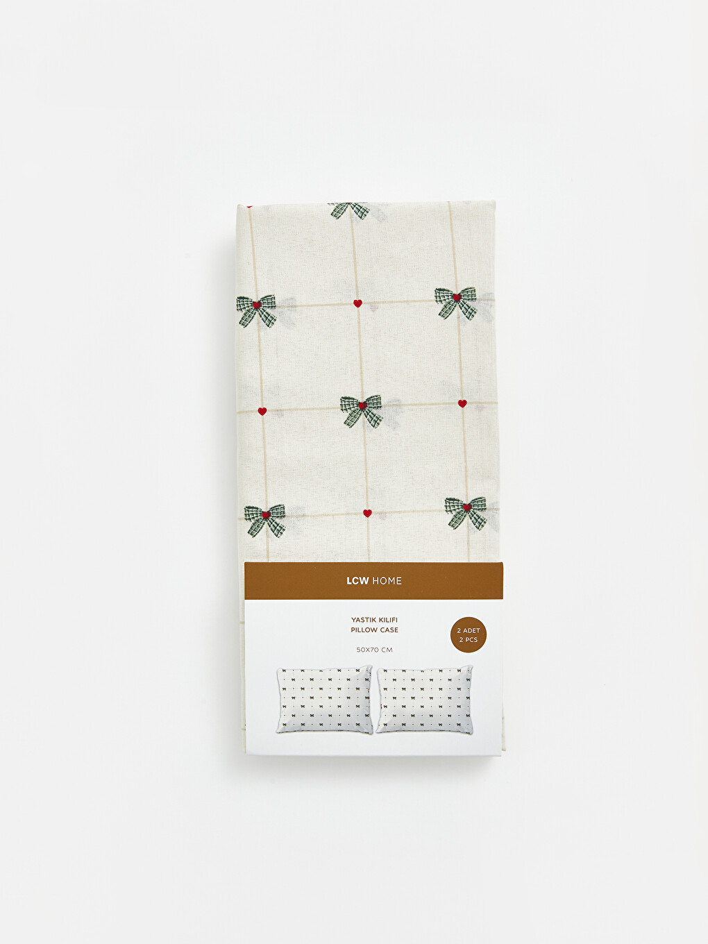 Karışık Fiyonk Desenli 2'li Yastık Kılıfı 50x70 Cm-1