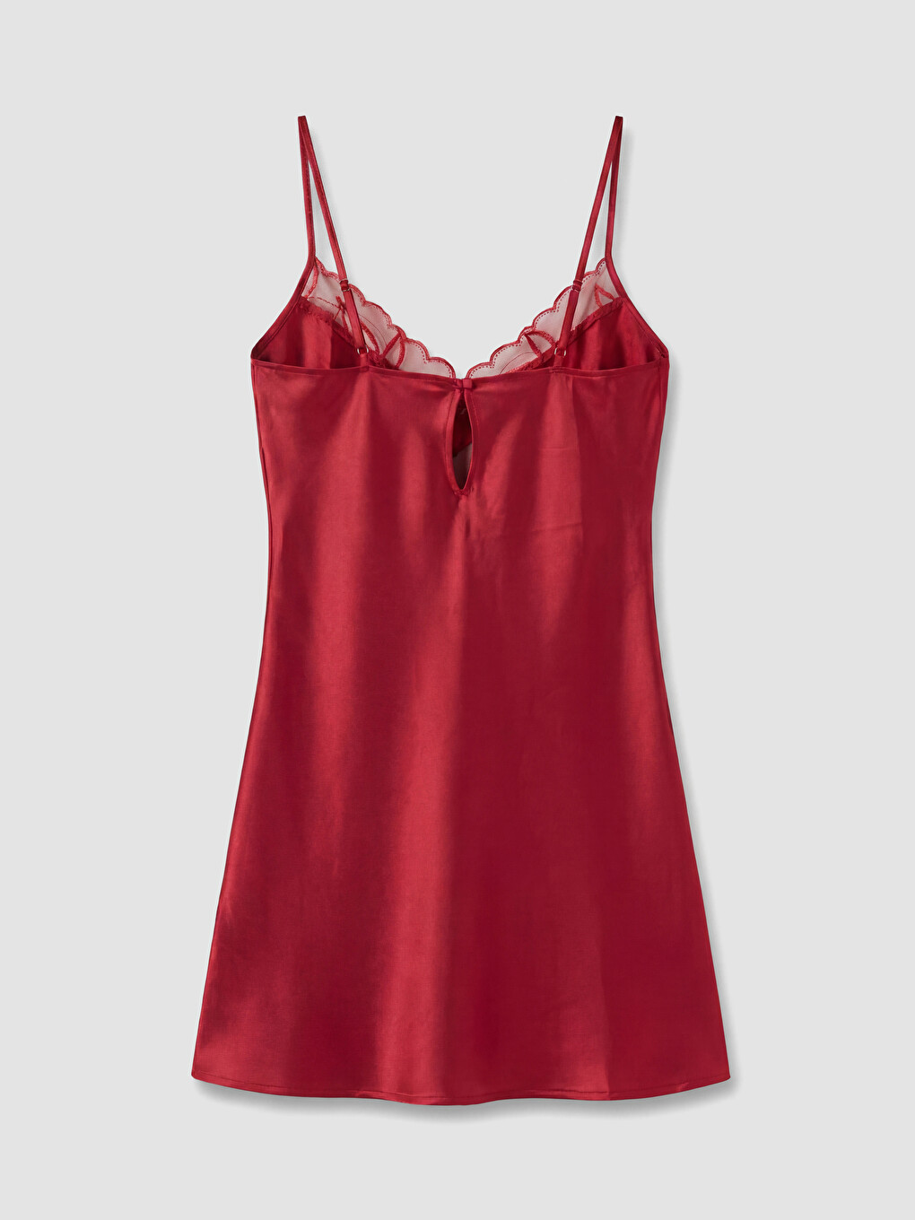 V Neck Strappy Satin Lace Women's Fancy Nightdress-6