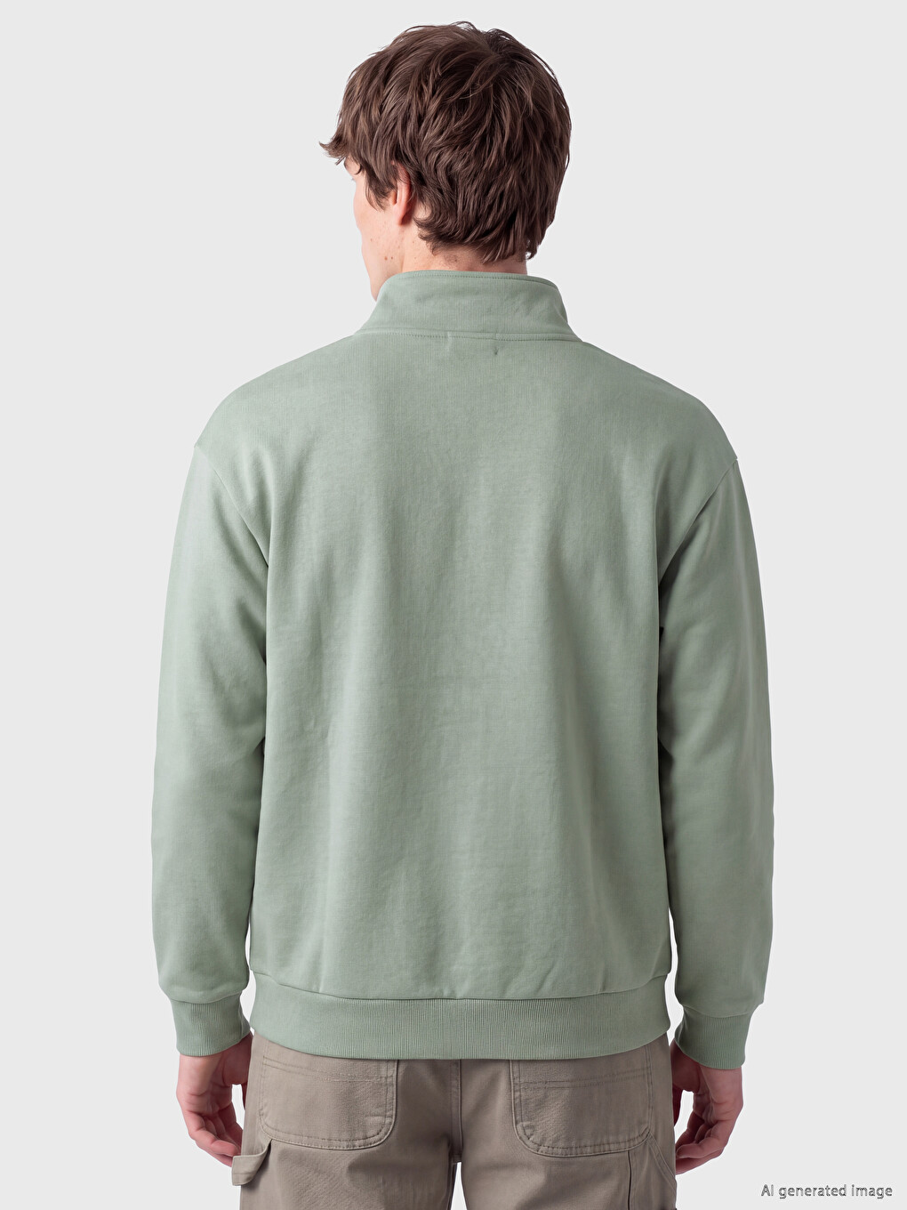 Mock Neck Printed Men's Sweatshirt-3