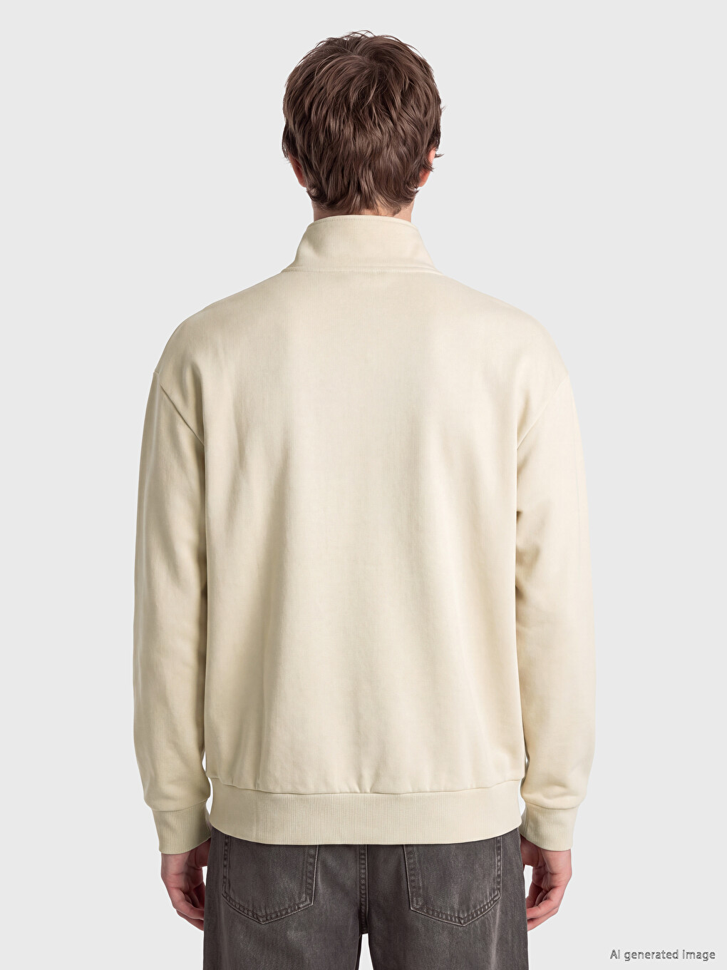 Mock Neck Printed Men's Sweatshirt-3