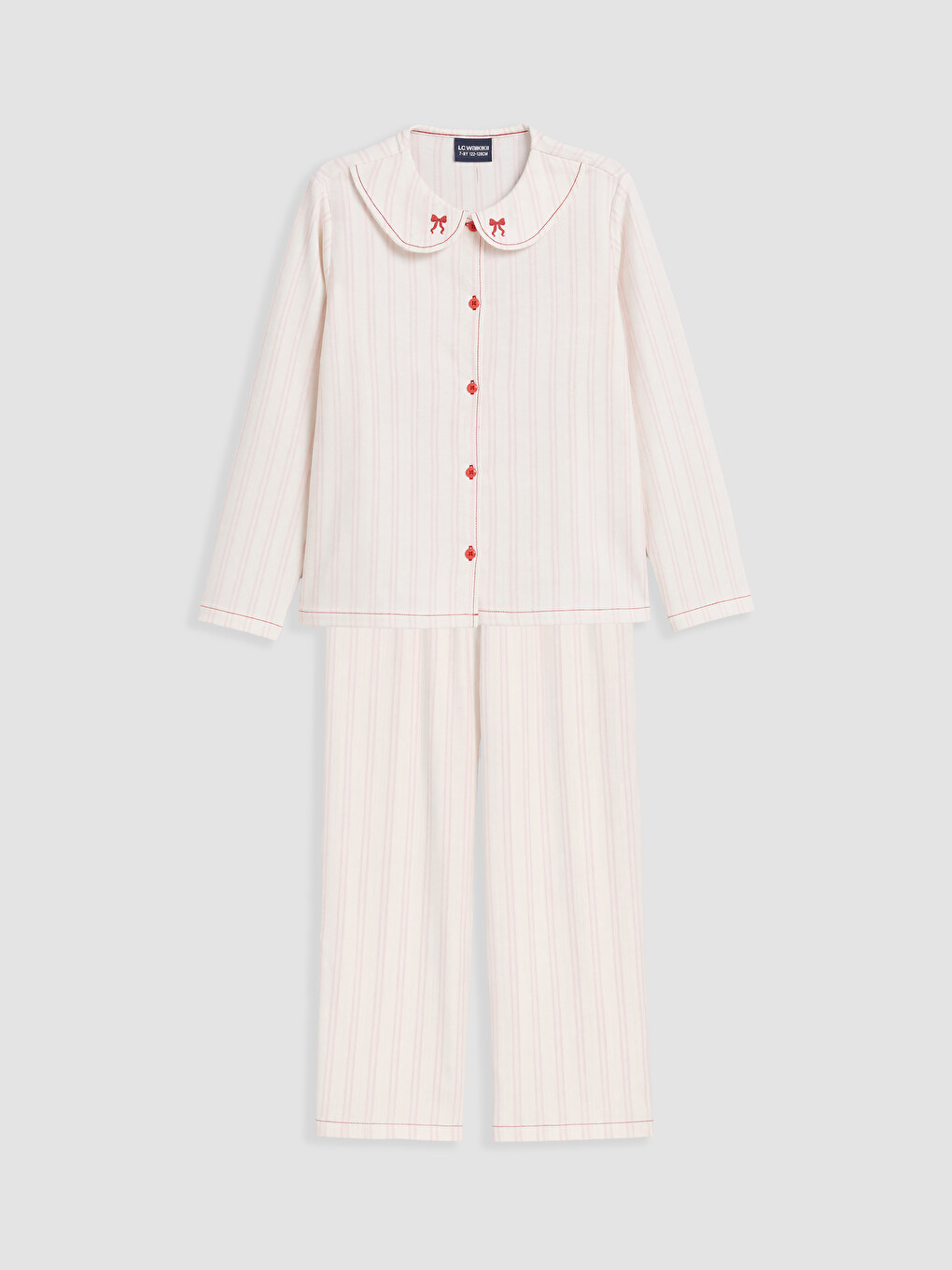 Pembe Gömlek Yaka Kız Çocuk Pijama Takım