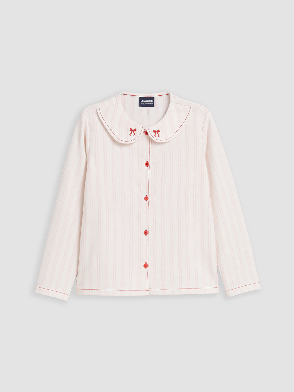 Pembe Gömlek Yaka Kız Çocuk Pijama Takım-1