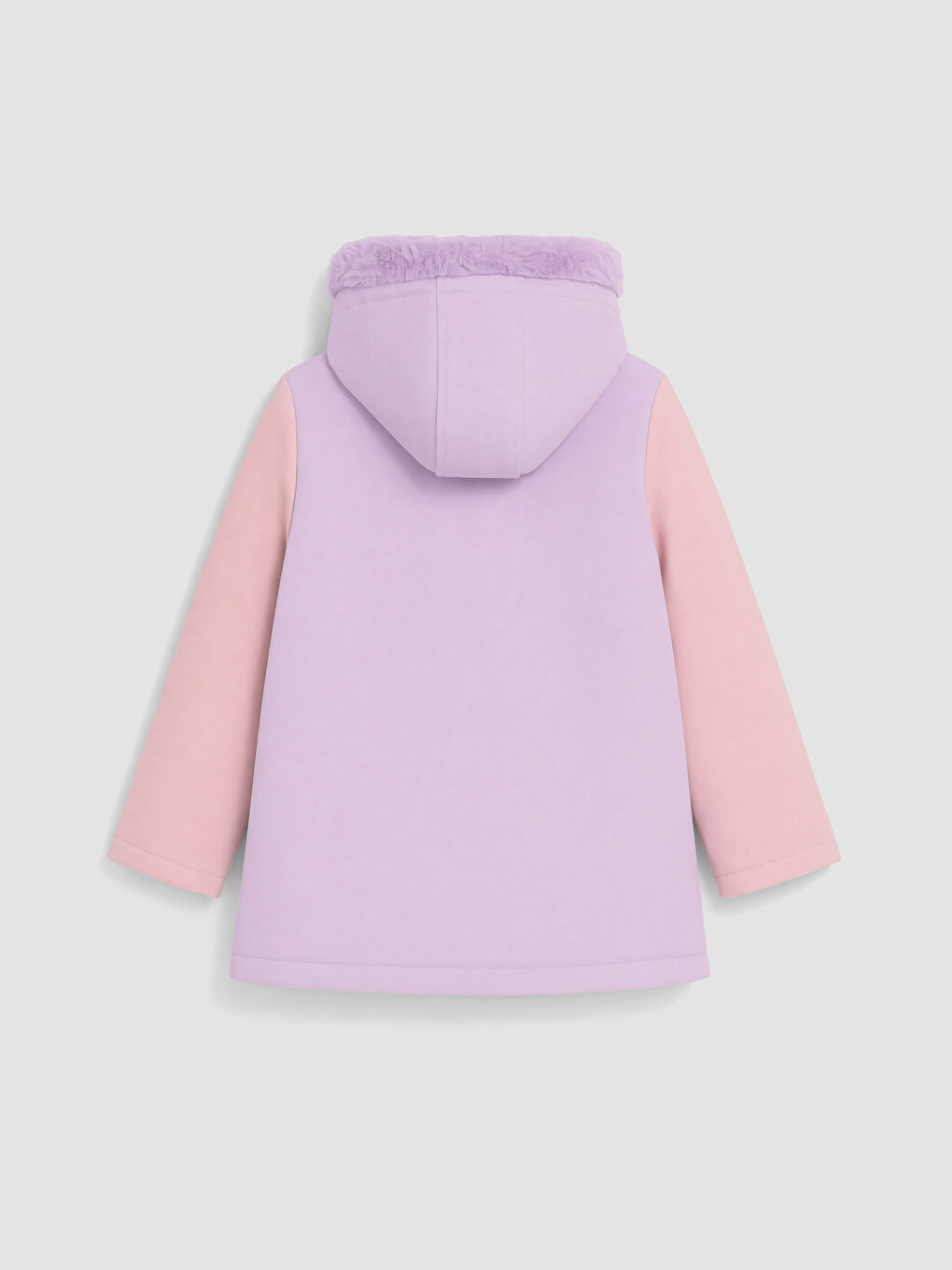 Hood Inside Furred Girls' Coat-3