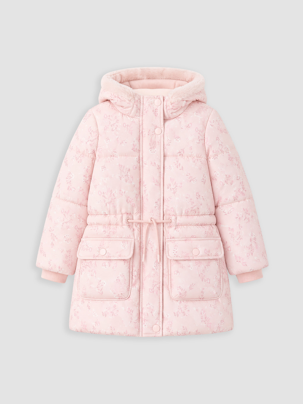Furred Hooded Girls' Coat