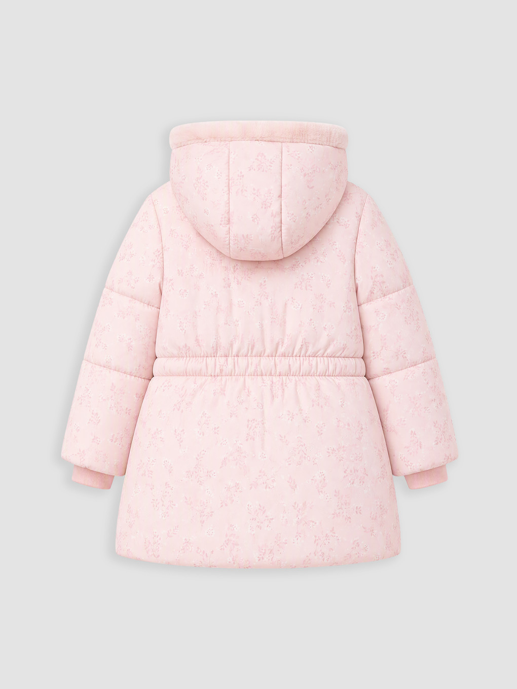 Furred Hooded Girls' Coat-2
