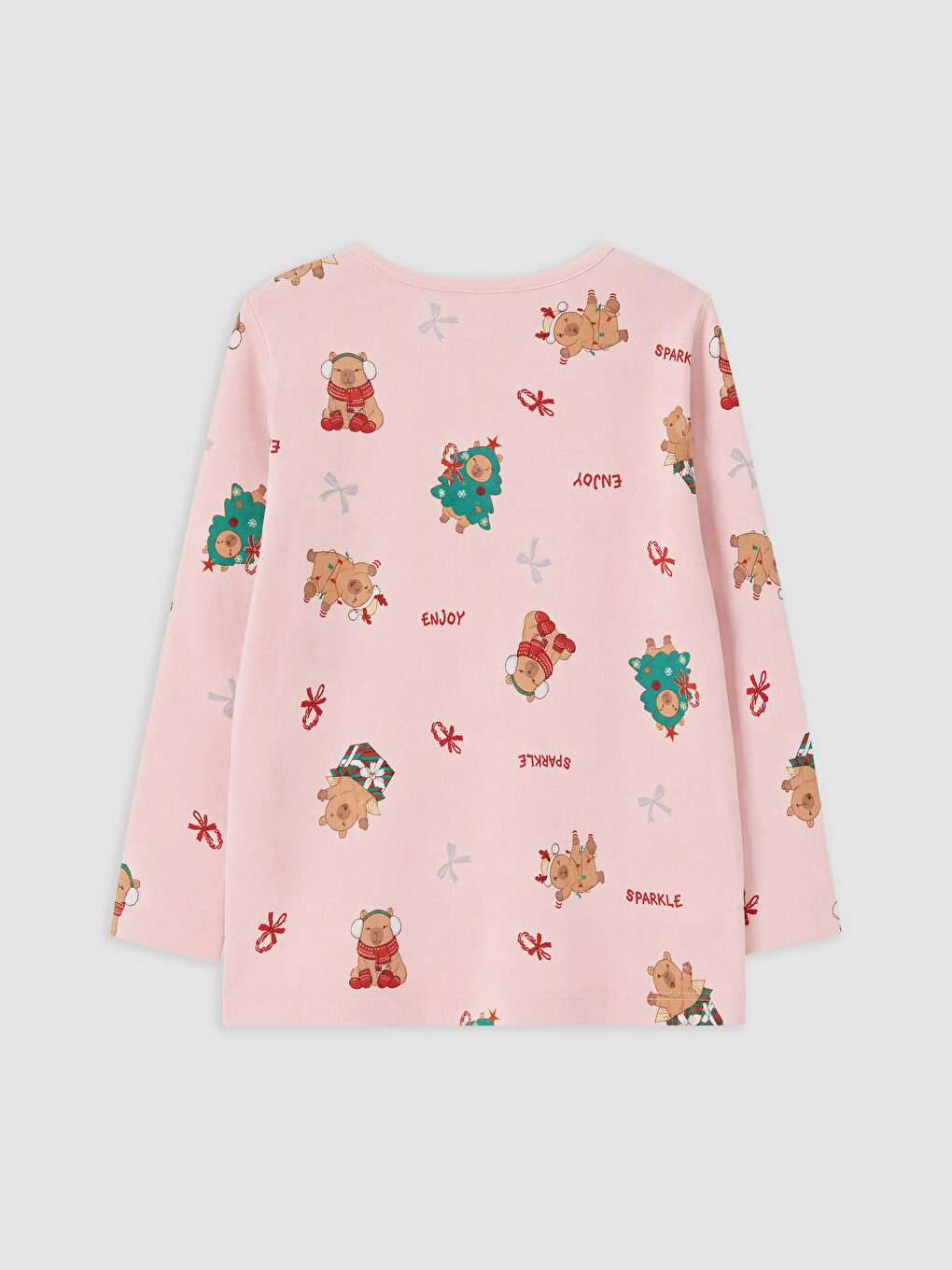 Pembe Baskılı Kız Çocuk Pijama Takım-2
