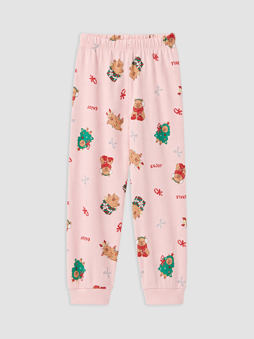 Pembe Baskılı Kız Çocuk Pijama Takım-3