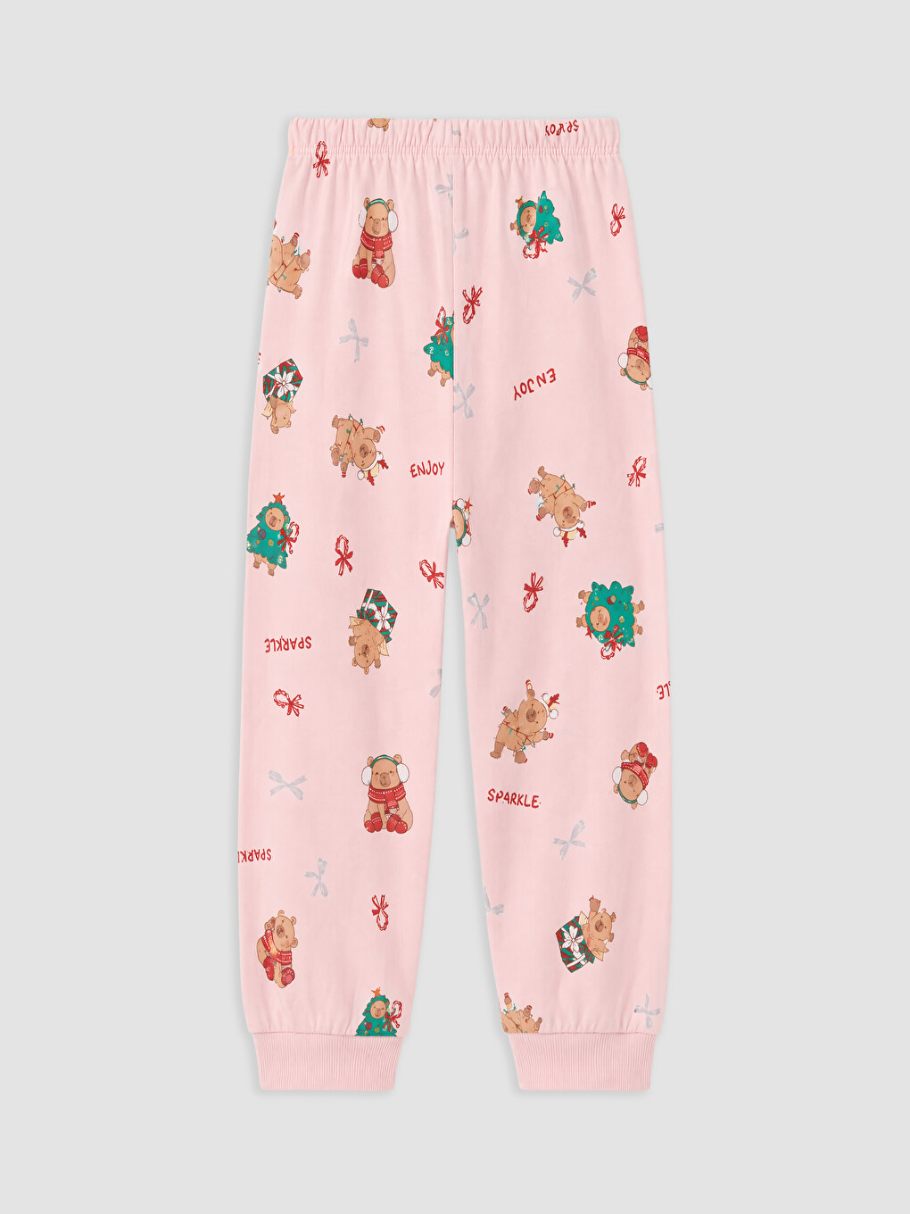 Pembe Baskılı Kız Çocuk Pijama Takım-5