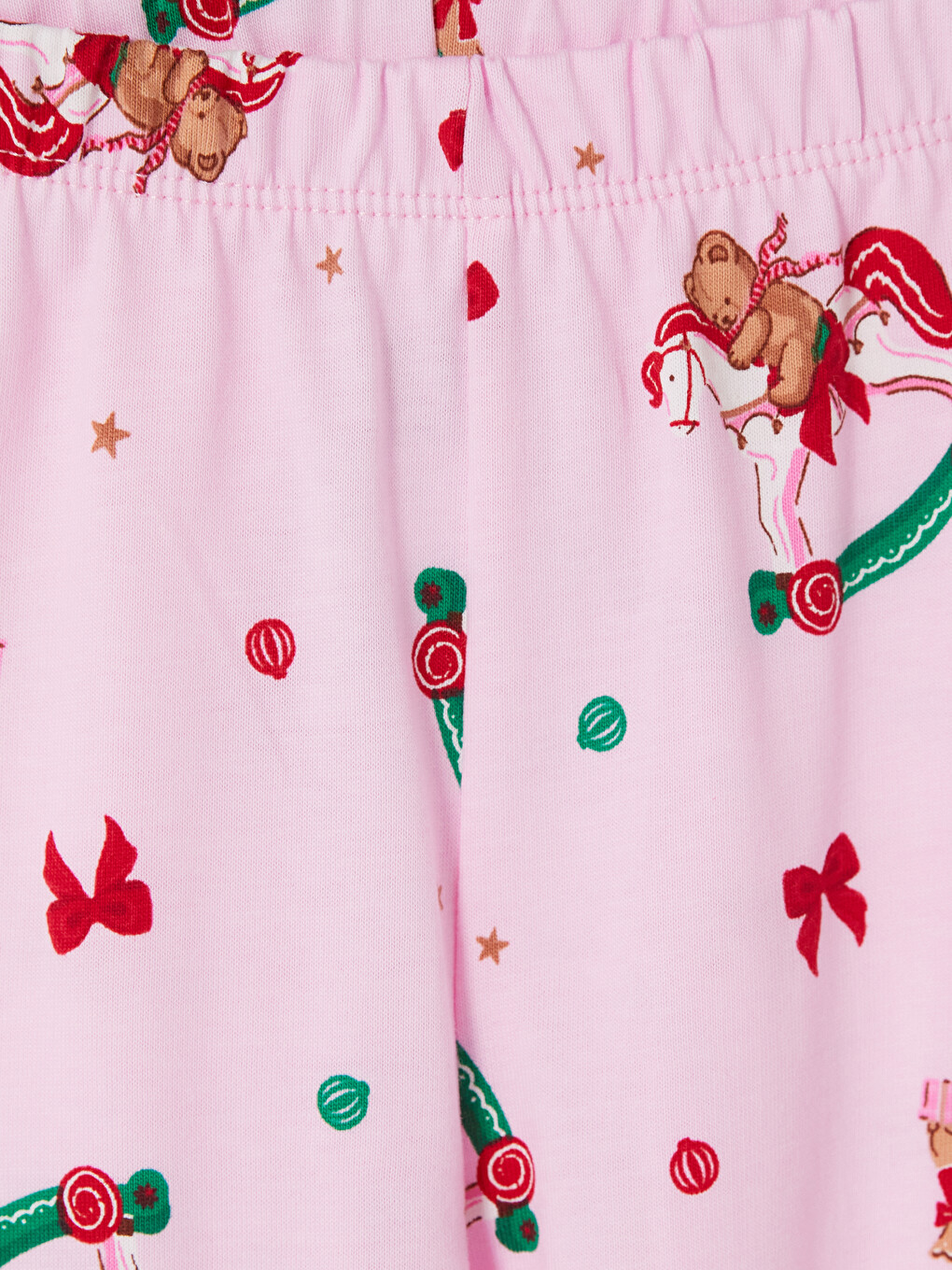 Ekru Yılbaşı Temalı Kız Çocuk Pijama Takım-5