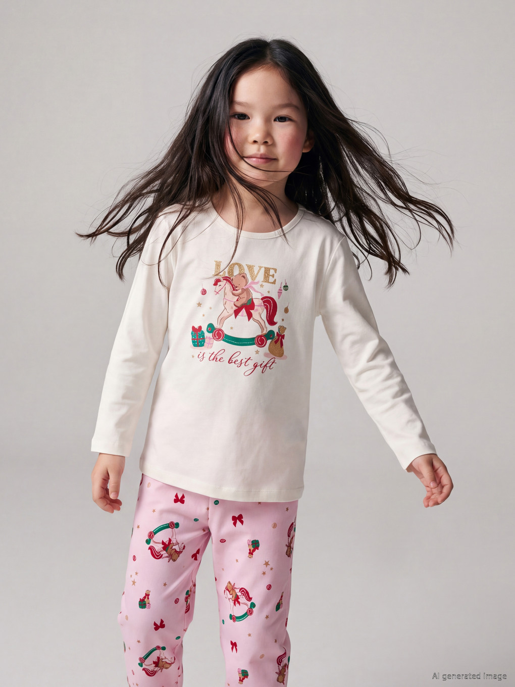 Girl Ecru Pyjama Set-1